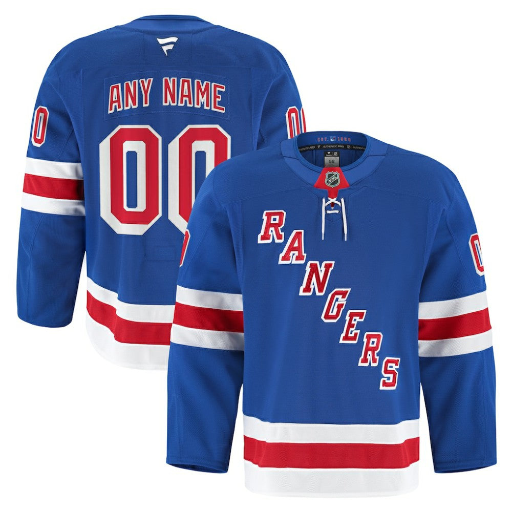 New York Rangers Fanatics Home Authentic Pro Custom Jersey - Royal Jerseys