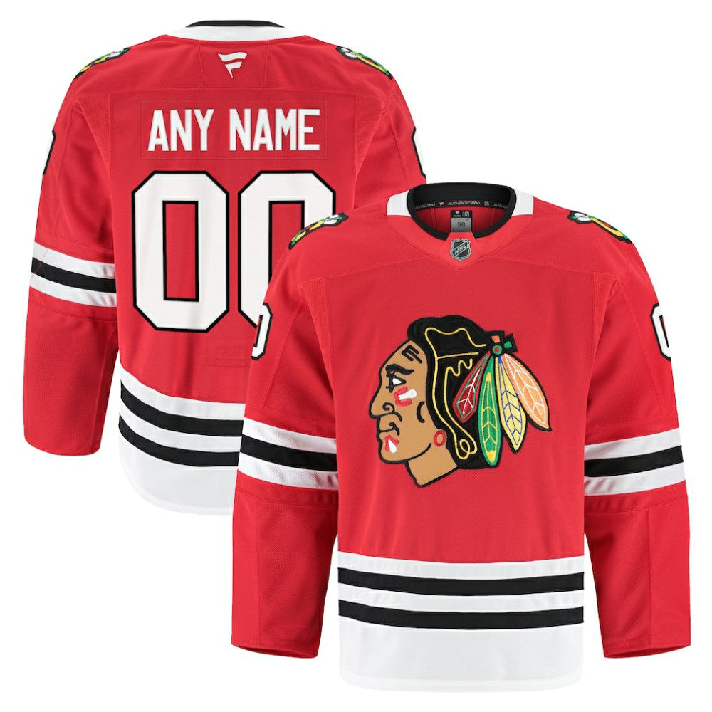 Chicago Blackhawks Fanatics Home Authentic Pro Custom Jersey - Red Jerseys