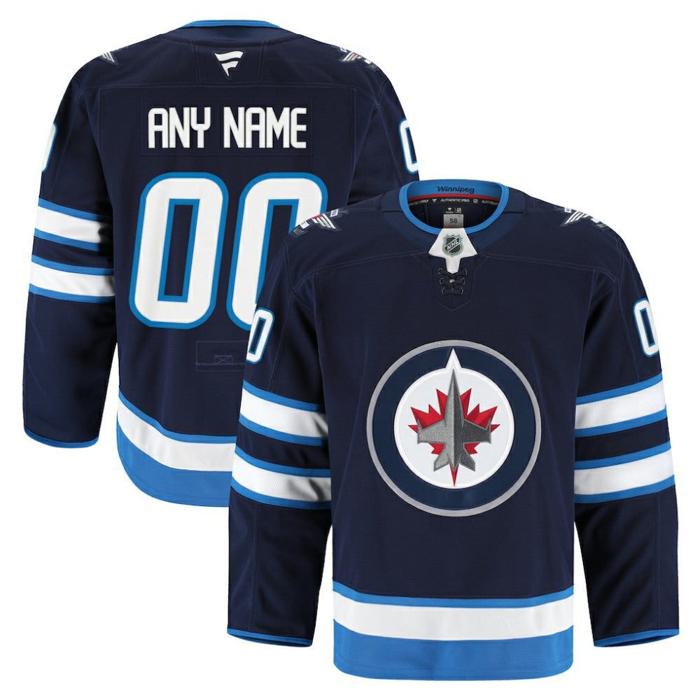 Winnipeg Jets Fanatics Home Authentic Pro Custom Jersey - Navy Jerseys