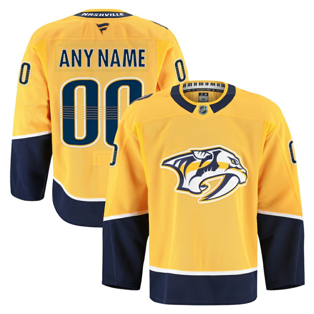 Nashville Predators Fanatics Home Authentic Pro Custom Jersey - Gold Jerseys