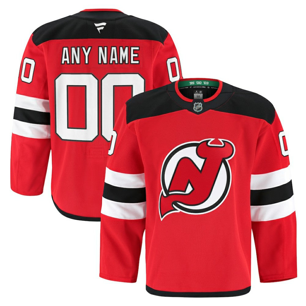 New Jersey Devils Fanatics Home Authentic Pro Custom Jersey - Red Jerseys