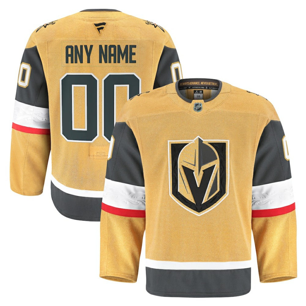 Vegas Golden Knights Fanatics Home Authentic Pro Custom Jersey - Gold Jerseys