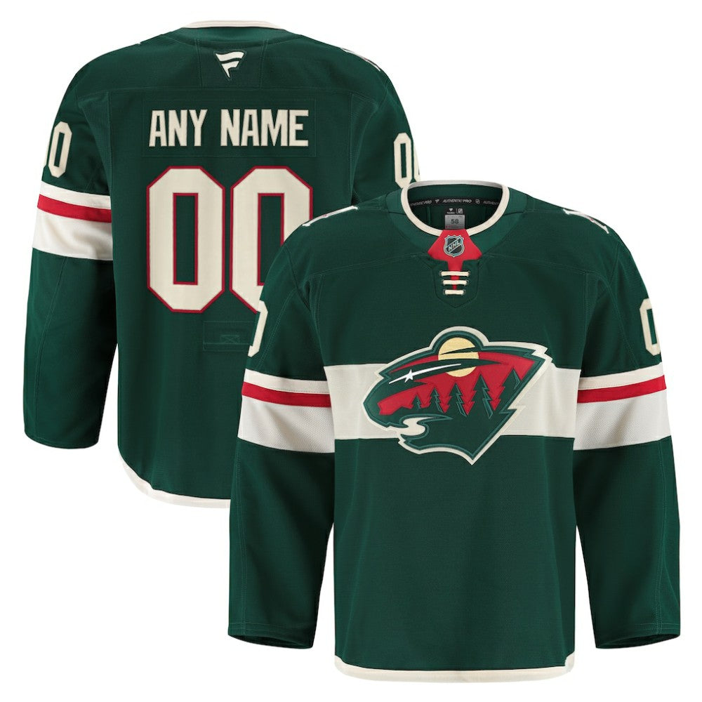 Minnesota Wild Fanatics Home Authentic Pro Custom Jersey - Green Jerseys