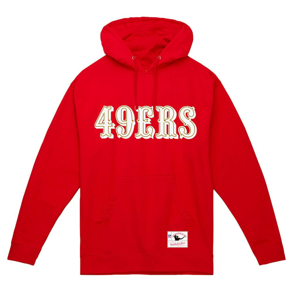 San Francisco 49ers Team Wordmark Vintage Pullover Hoodie - Scarlet for sale