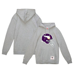 Minnesota Vikings Helmet Logo Vintage Pullover Hoodie - Heather Gray outlet