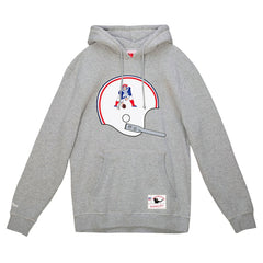 New England Patriots Helmet Logo Vintage Pullover Hoodie - Heather Gray on sale