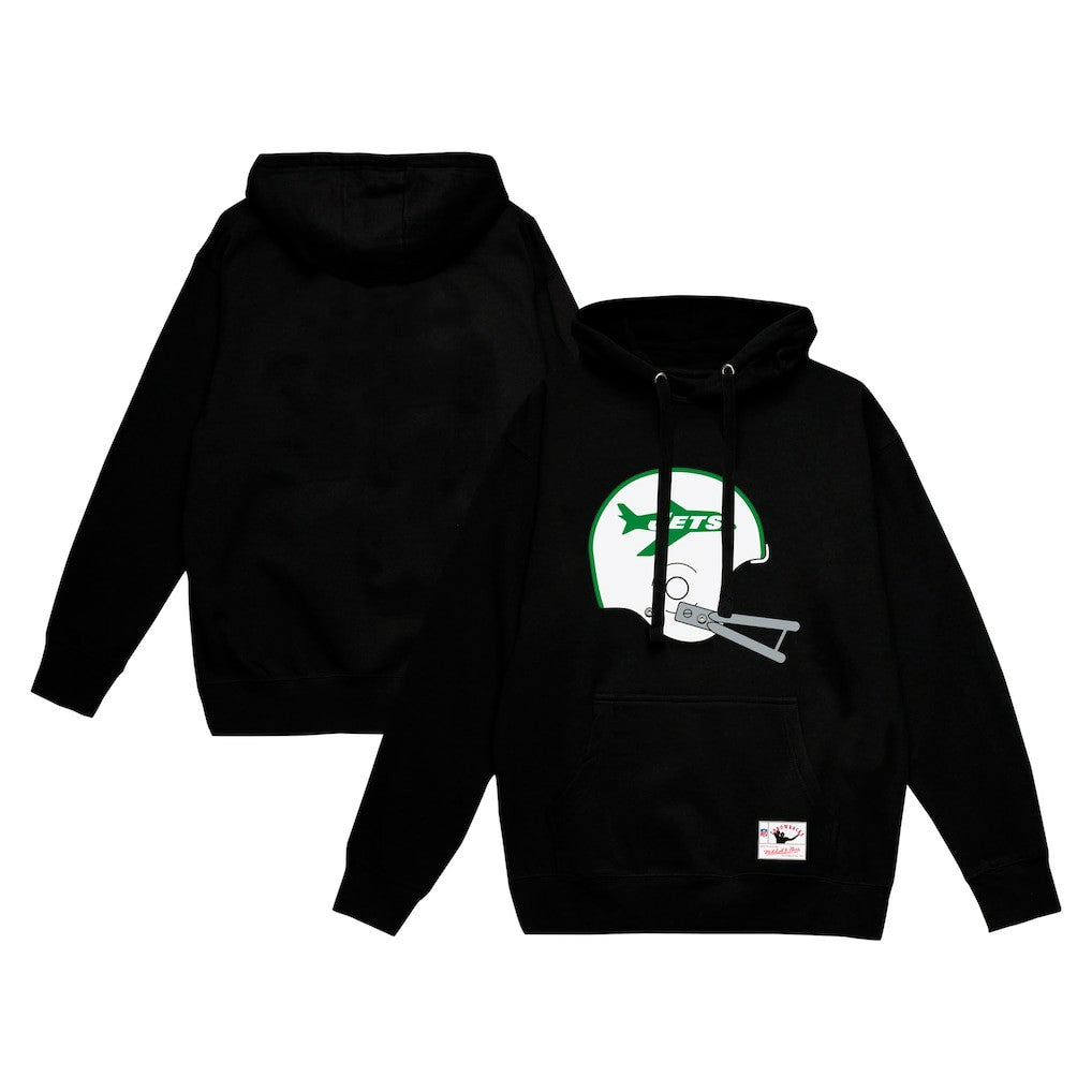 New York Jets Helmet Logo Vintage Pullover Hoodie - Black outlet
