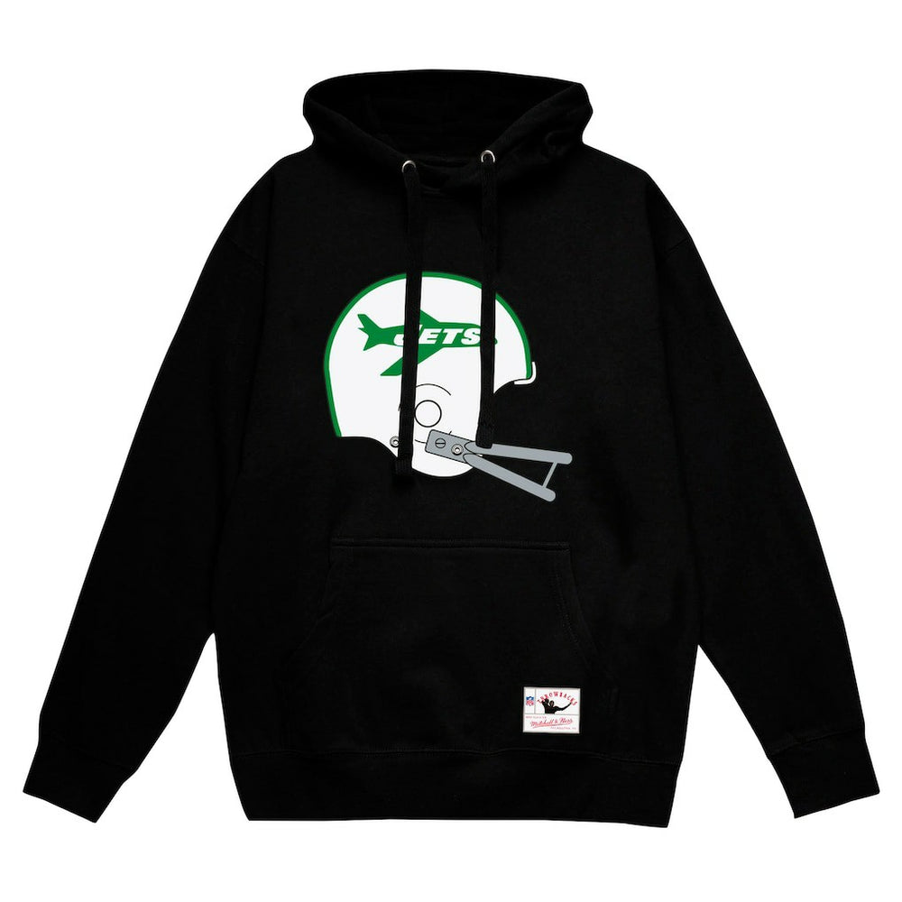 New York Jets Helmet Logo Vintage Pullover Hoodie - Black outlet