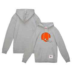 Cleveland Browns Helmet Logo Vintage Pullover Hoodie - Heather Gray for sale
