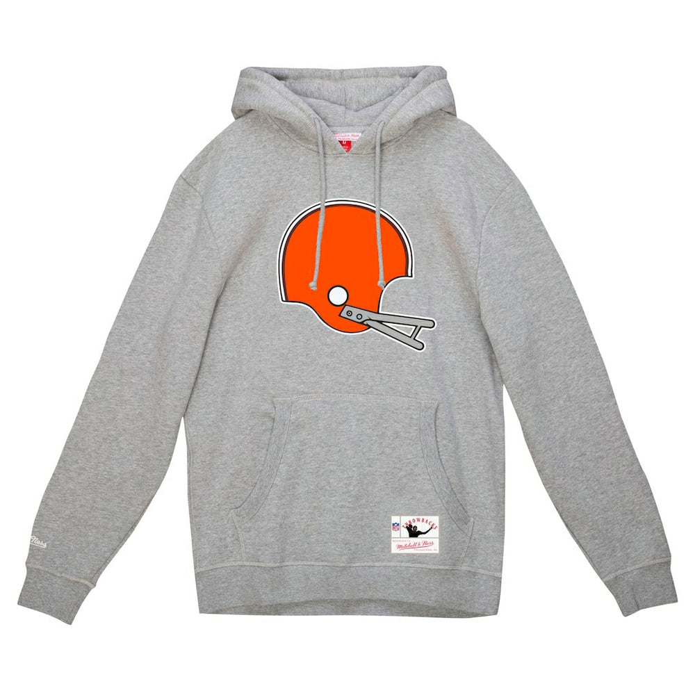Cleveland Browns Helmet Logo Vintage Pullover Hoodie - Heather Gray for sale