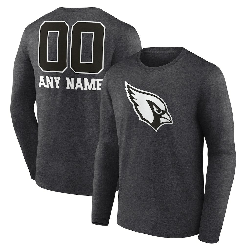 Arizona Cardinals Personalized Name & Number Monochrome Long Sleeve T-Shirt - Charcoal discount