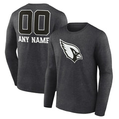 Arizona Cardinals Personalized Name & Number Monochrome Long Sleeve T-Shirt - Charcoal discount