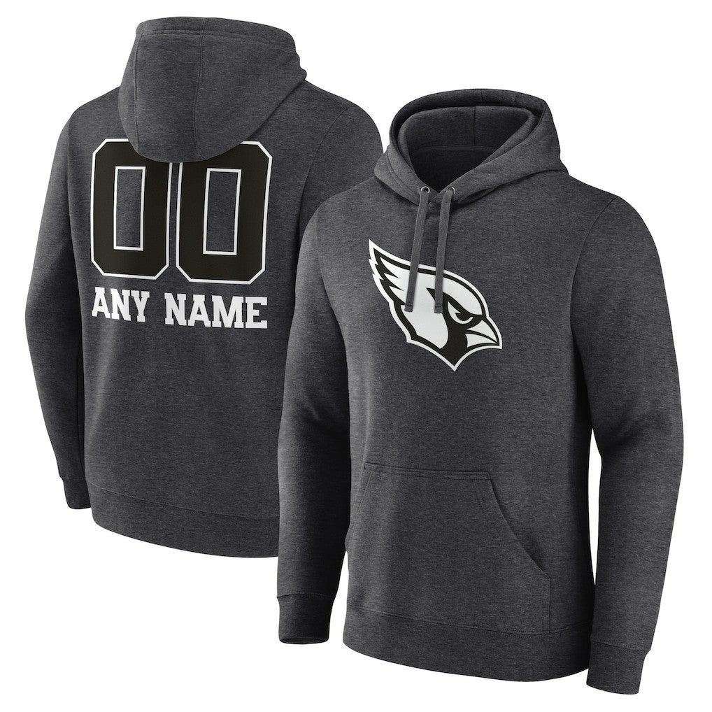 Arizona Cardinals Personalized Name & Number Monochrome Pullover Hoodie - Charcoal outlet
