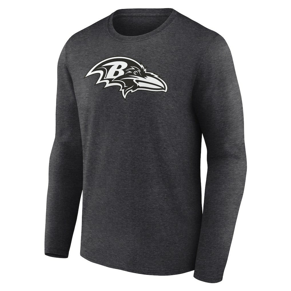 Baltimore Ravens Personalized Name & Number Monochrome Long Sleeve T-Shirt - Charcoal for sale