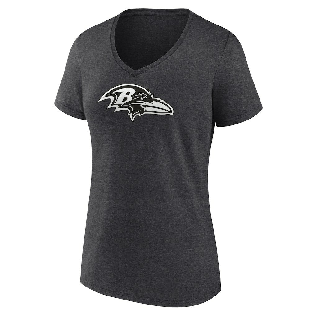Baltimore Ravens Women's Personalized Name & Number Monochrome V-Neck Long Sleeve T-Shirt - Charcoal for sale