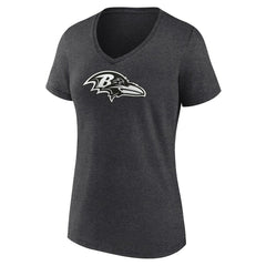 Baltimore Ravens Women's Personalized Name & Number Monochrome V-Neck Long Sleeve T-Shirt - Charcoal for sale