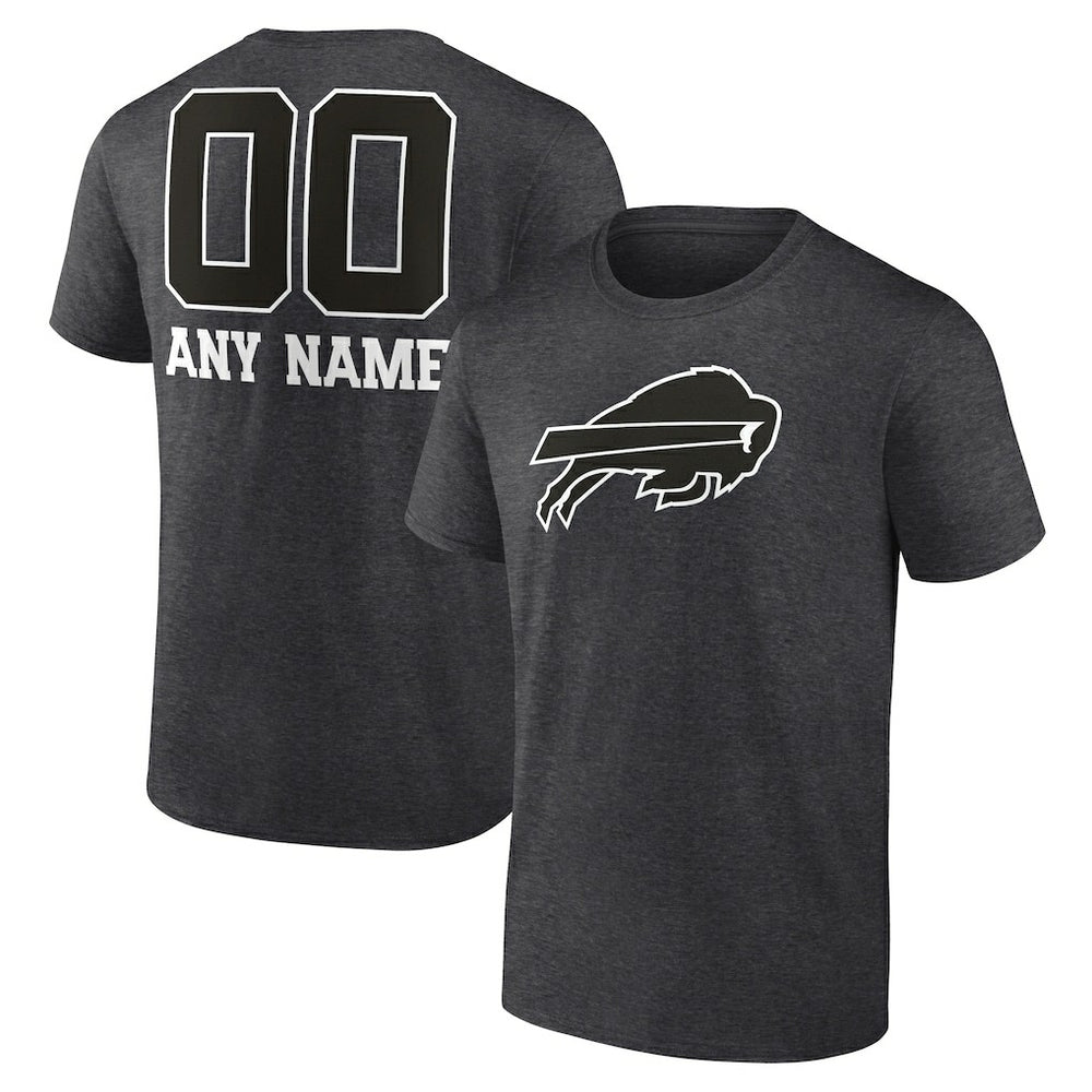 Buffalo Bills Personalized Name & Number Monochrome T-Shirt - Charcoal outlet