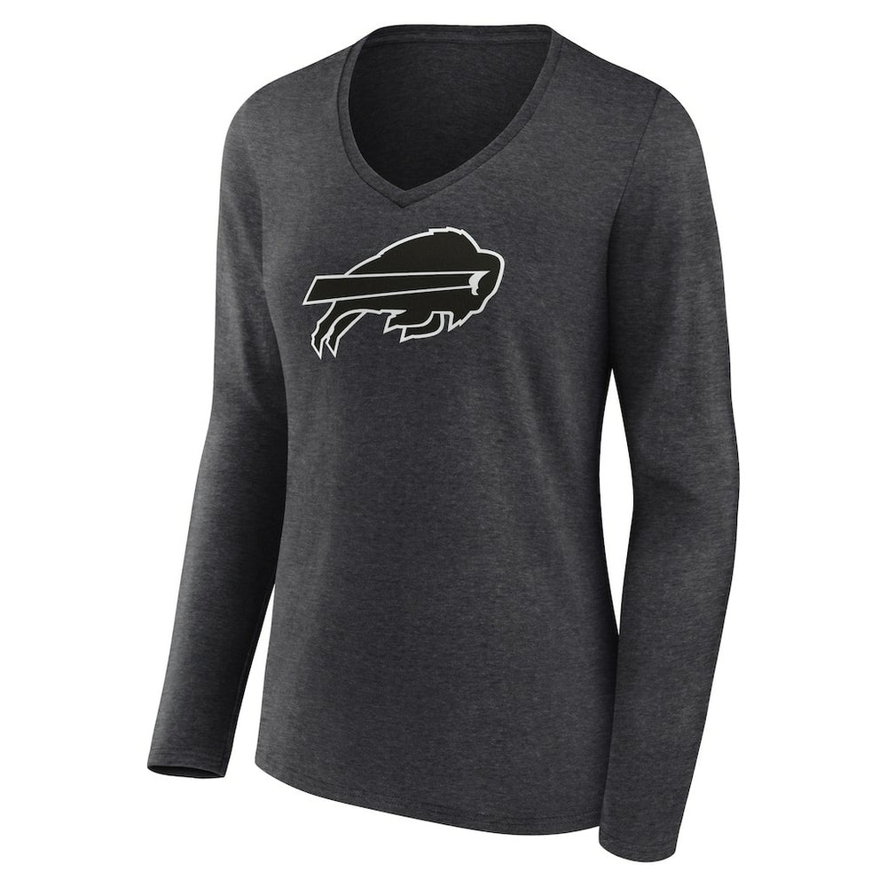 Buffalo Bills Women's Personalized Name & Number Monochrome V-neck T-Shirt - Charcoal cheap