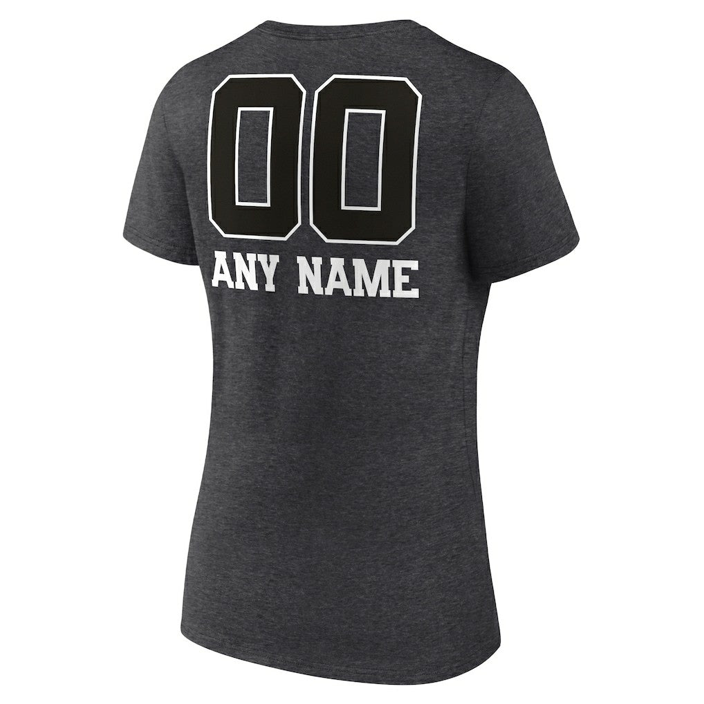 Buffalo Bills Women's Personalized Name & Number Monochrome V-Neck Long Sleeve T-Shirt - Charcoal discount