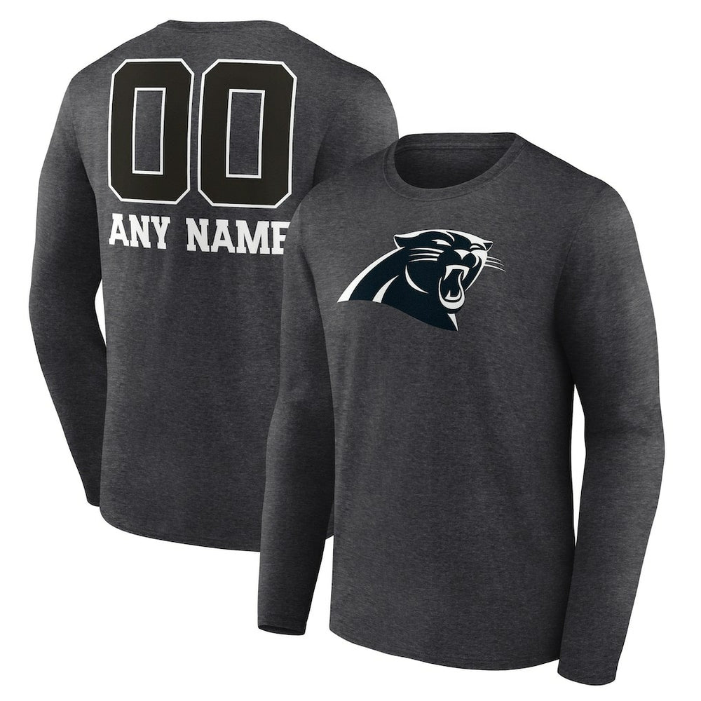 Carolina Panthers Personalized Name & Number Monochrome Long Sleeve T-Shirt - Charcoal online