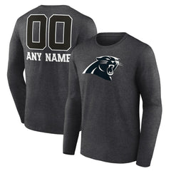 Carolina Panthers Personalized Name & Number Monochrome Long Sleeve T-Shirt - Charcoal online