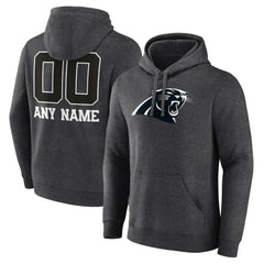 Carolina Panthers Personalized Name & Number Monochrome Pullover Hoodie - Charcoal discount