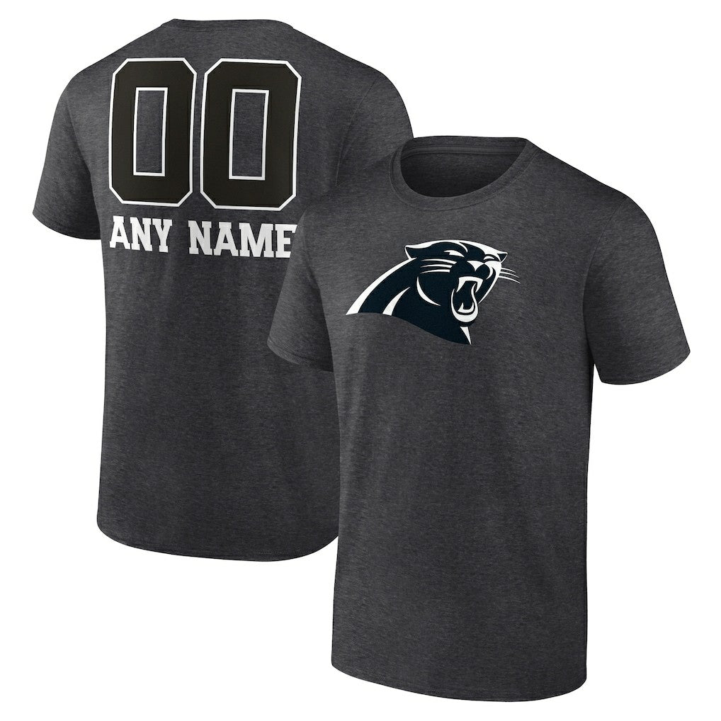 Carolina Panthers Personalized Name & Number Monochrome T-Shirt - Charcoal sale