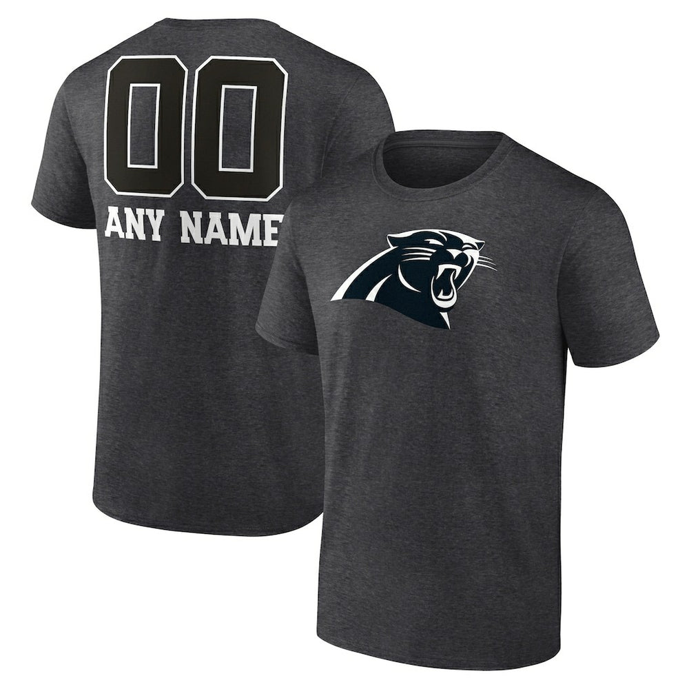 Carolina Panthers Personalized Name & Number Monochrome T-Shirt - Charcoal sale