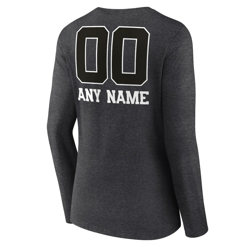 Chicago Bears Women's Personalized Name & Number Monochrome V-neck T-Shirt - Charcoal discount