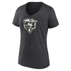 Chicago Bears Women's Personalized Name & Number Monochrome V-Neck Long Sleeve T-Shirt - Charcoal for sale
