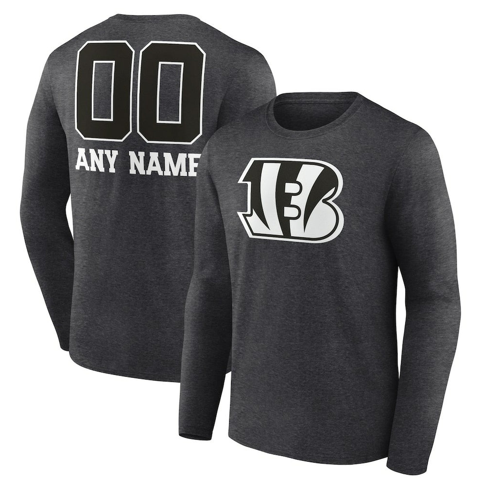 Cincinnati Bengals Personalized Name & Number Monochrome Long Sleeve T-Shirt - Charcoal online