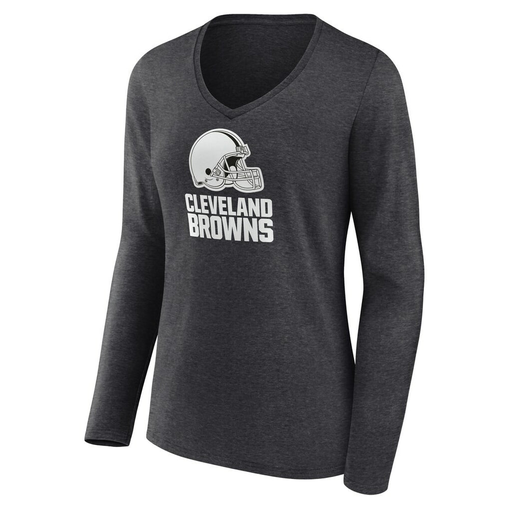 Cleveland Browns Women's Personalized Name & Number Monochrome V-neck T-Shirt - Charcoal sale