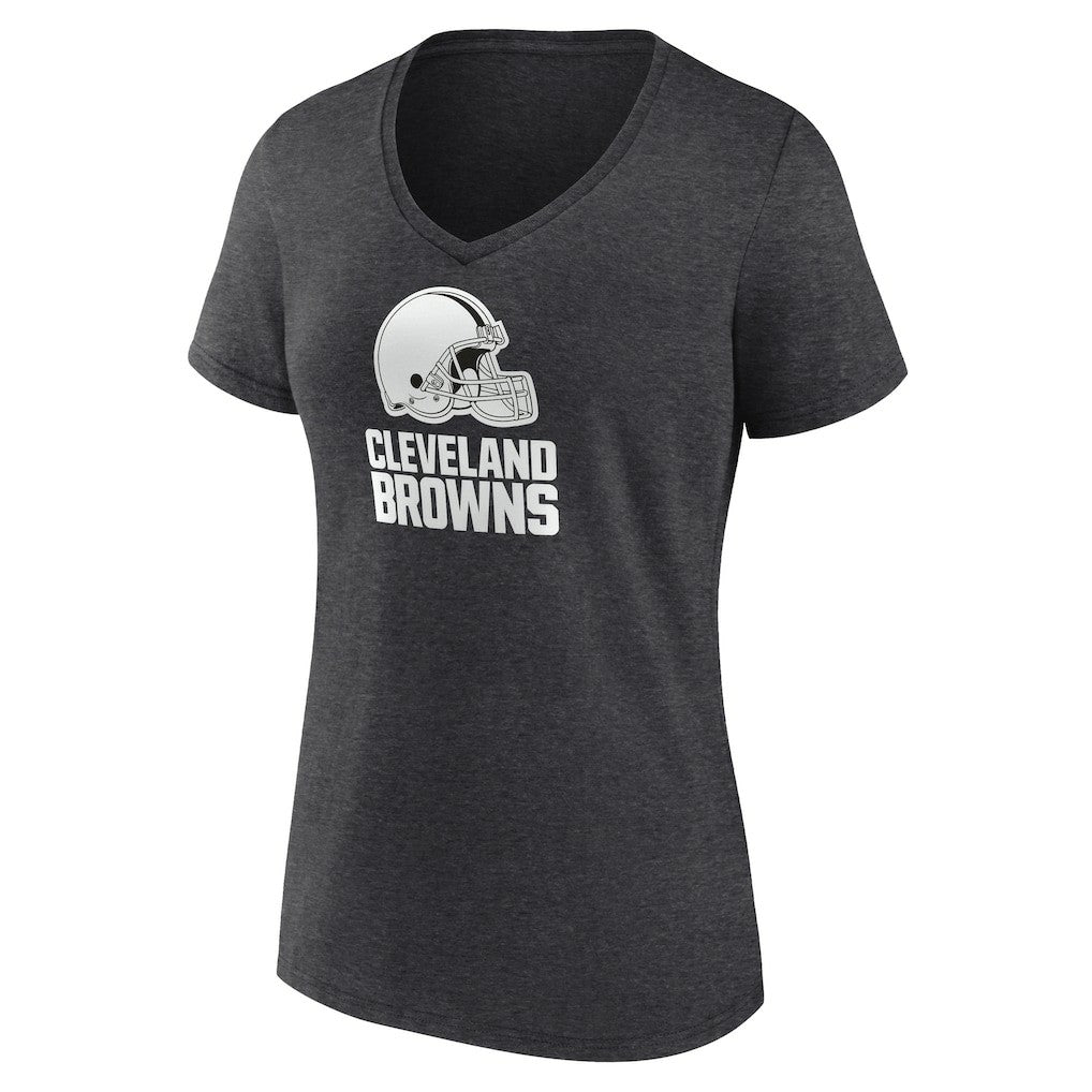 Cleveland Browns Women's Personalized Name & Number Monochrome V-Neck Long Sleeve T-Shirt - Charcoal discount