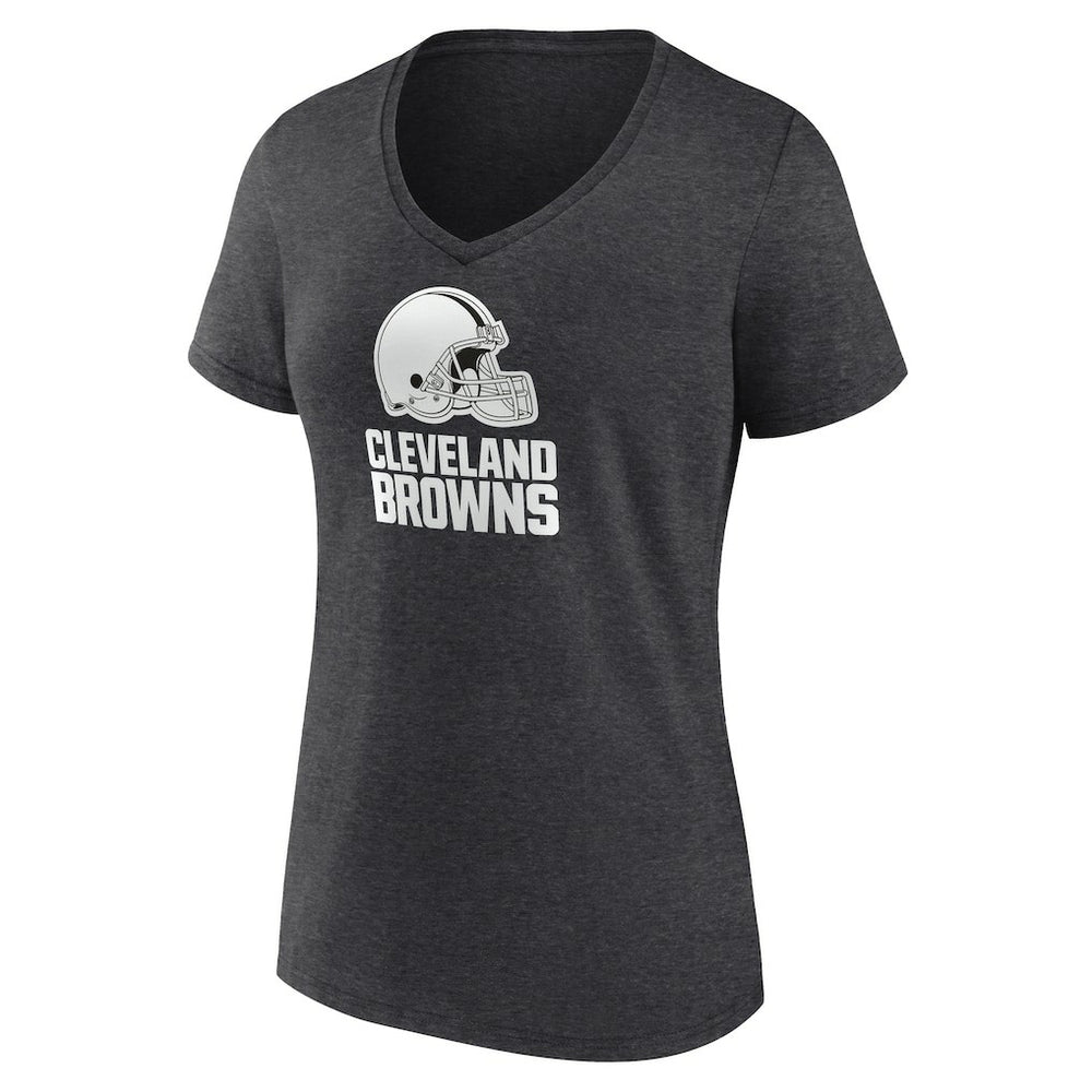 Cleveland Browns Women's Personalized Name & Number Monochrome V-Neck Long Sleeve T-Shirt - Charcoal discount