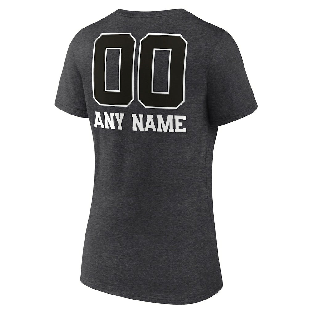 Cleveland Browns Women's Personalized Name & Number Monochrome V-Neck Long Sleeve T-Shirt - Charcoal discount