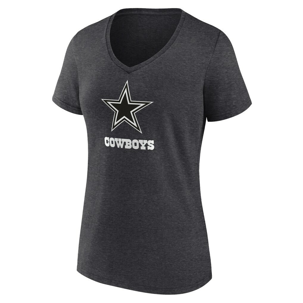 Dallas Cowboys Women's Personalized Name & Number Monochrome V-Neck Long Sleeve T-Shirt - Charcoal sale