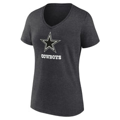 Dallas Cowboys Women's Personalized Name & Number Monochrome V-Neck Long Sleeve T-Shirt - Charcoal sale