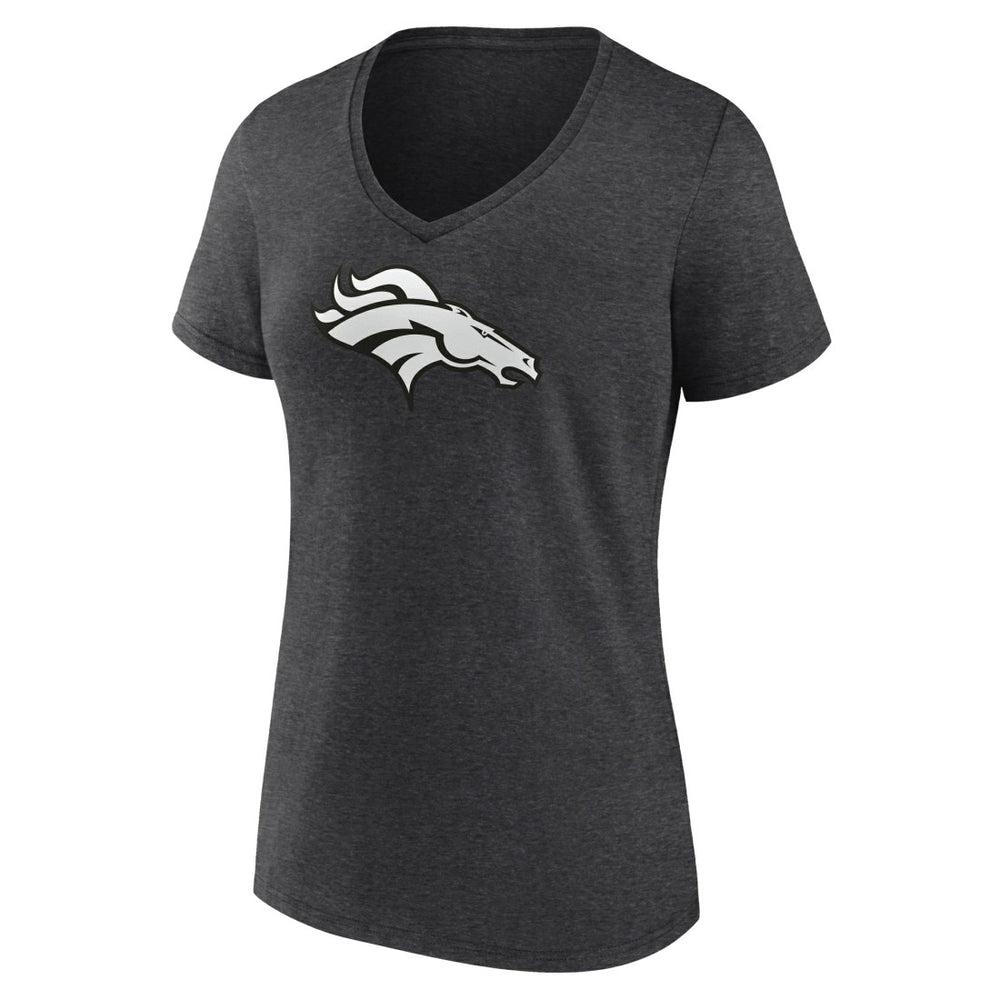 Denver Broncos Women's Personalized Name & Number Monochrome V-Neck Long Sleeve T-Shirt - Charcoal online