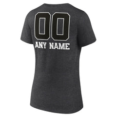 Denver Broncos Women's Personalized Name & Number Monochrome V-Neck Long Sleeve T-Shirt - Charcoal online