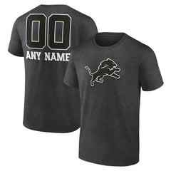 Detroit Lions Personalized Name & Number Monochrome T-Shirt - Charcoal on sale
