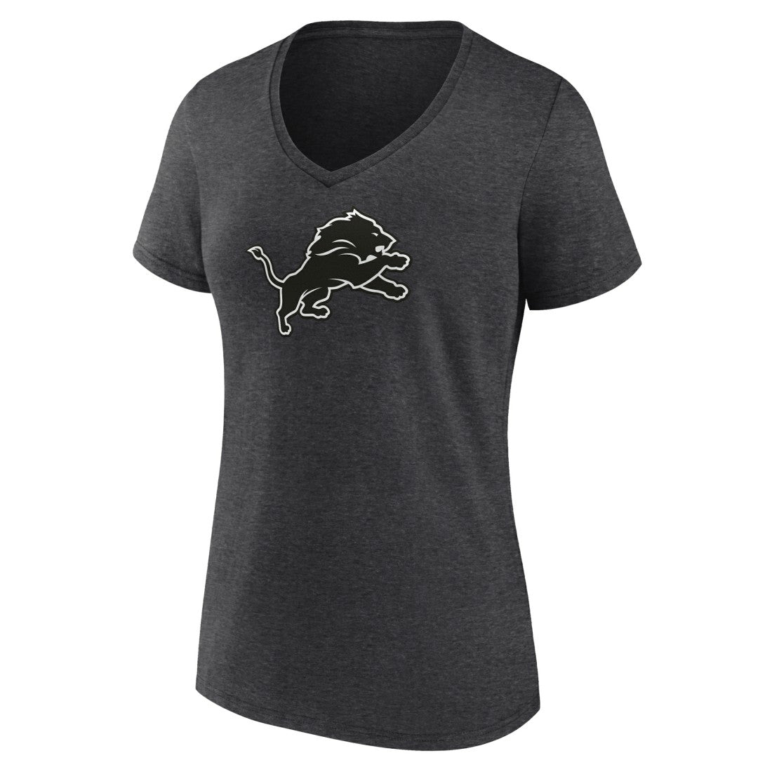 Detroit Lions Women's Personalized Name & Number Monochrome V-Neck Long Sleeve T-Shirt - Charcoal cheap