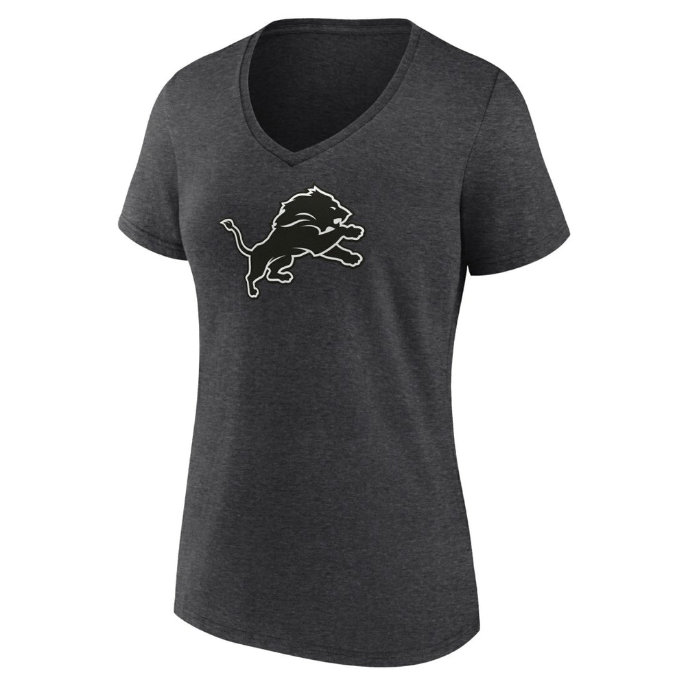 Detroit Lions Women's Personalized Name & Number Monochrome V-Neck Long Sleeve T-Shirt - Charcoal cheap