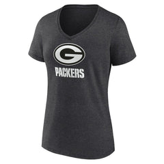 Green Bay Packers Women's Personalized Name & Number Monochrome V-Neck Long Sleeve T-Shirt - Charcoal online