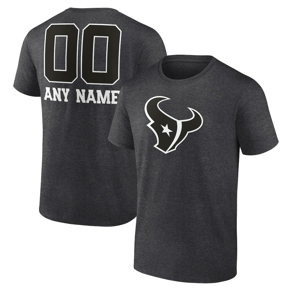Houston Texans Personalized Name & Number Monochrome T-Shirt - Charcoal on sale