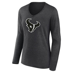 Houston Texans Women's Personalized Name & Number Monochrome V-neck T-Shirt - Charcoal cheap