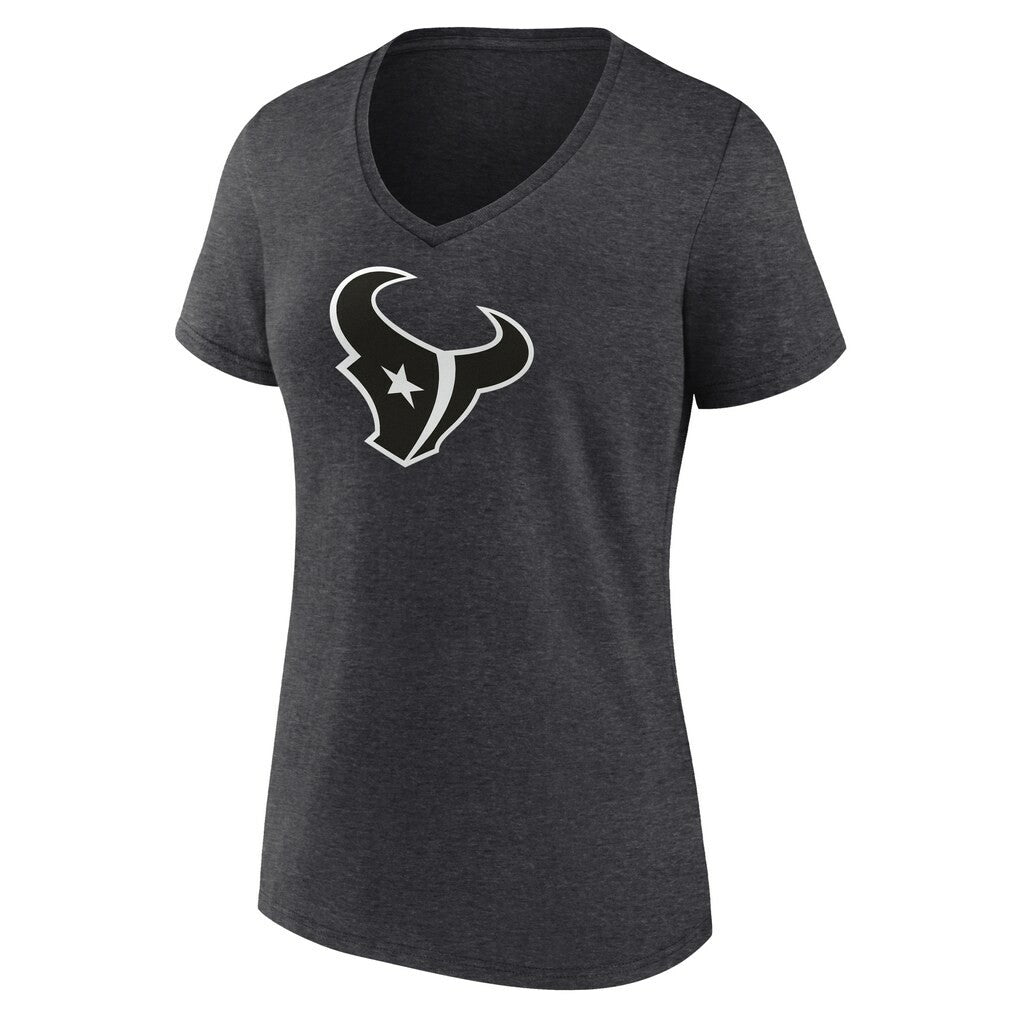 Houston Texans Women's Personalized Name & Number Monochrome V-Neck Long Sleeve T-Shirt - Charcoal on sale