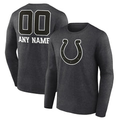 Indianapolis Colts Personalized Name & Number Monochrome Long Sleeve T-Shirt - Charcoal on sale