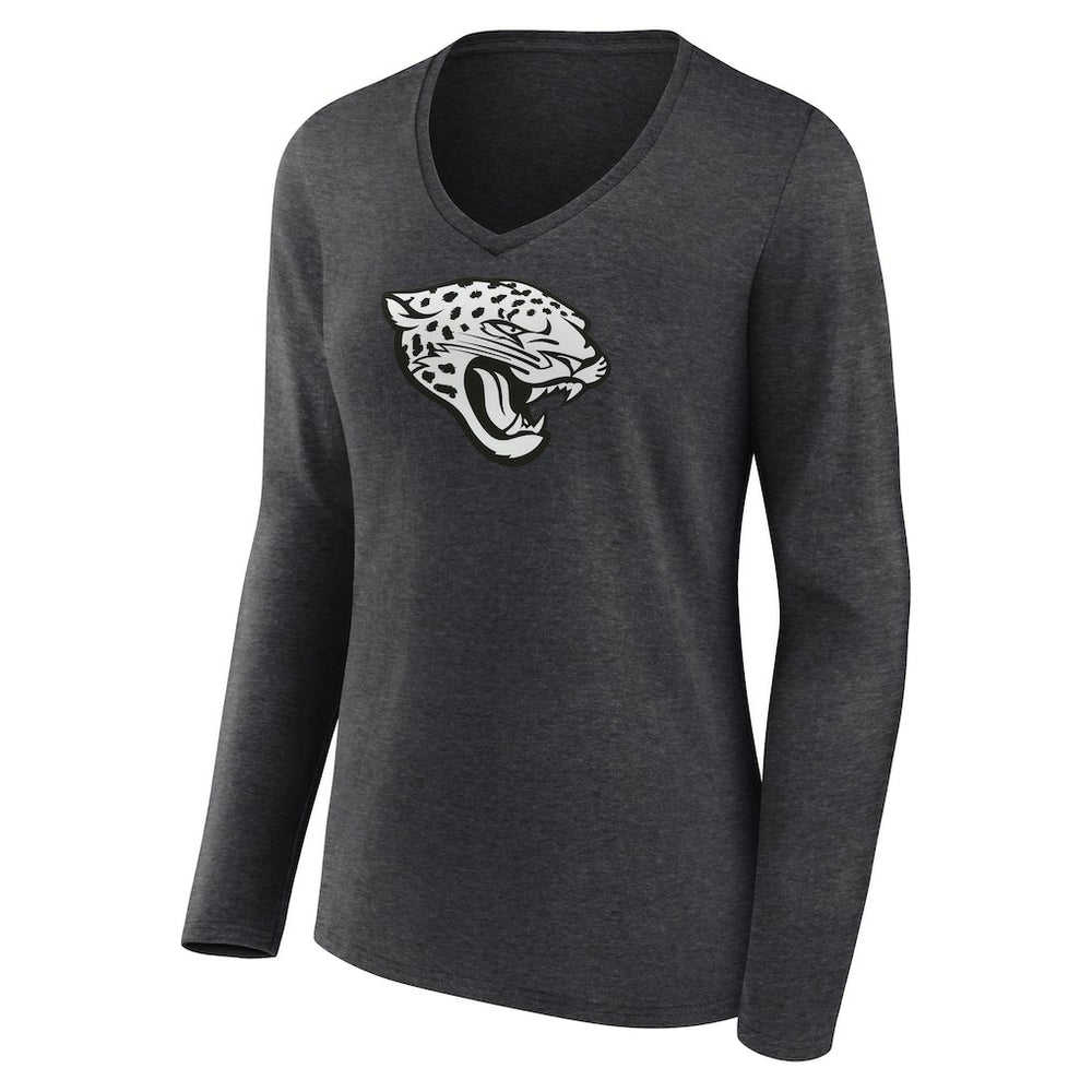 Jacksonville Jaguars Women's Personalized Name & Number Monochrome V-neck T-Shirt - Charcoal discount