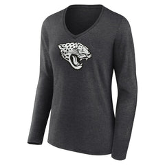 Jacksonville Jaguars Women's Personalized Name & Number Monochrome V-neck T-Shirt - Charcoal discount