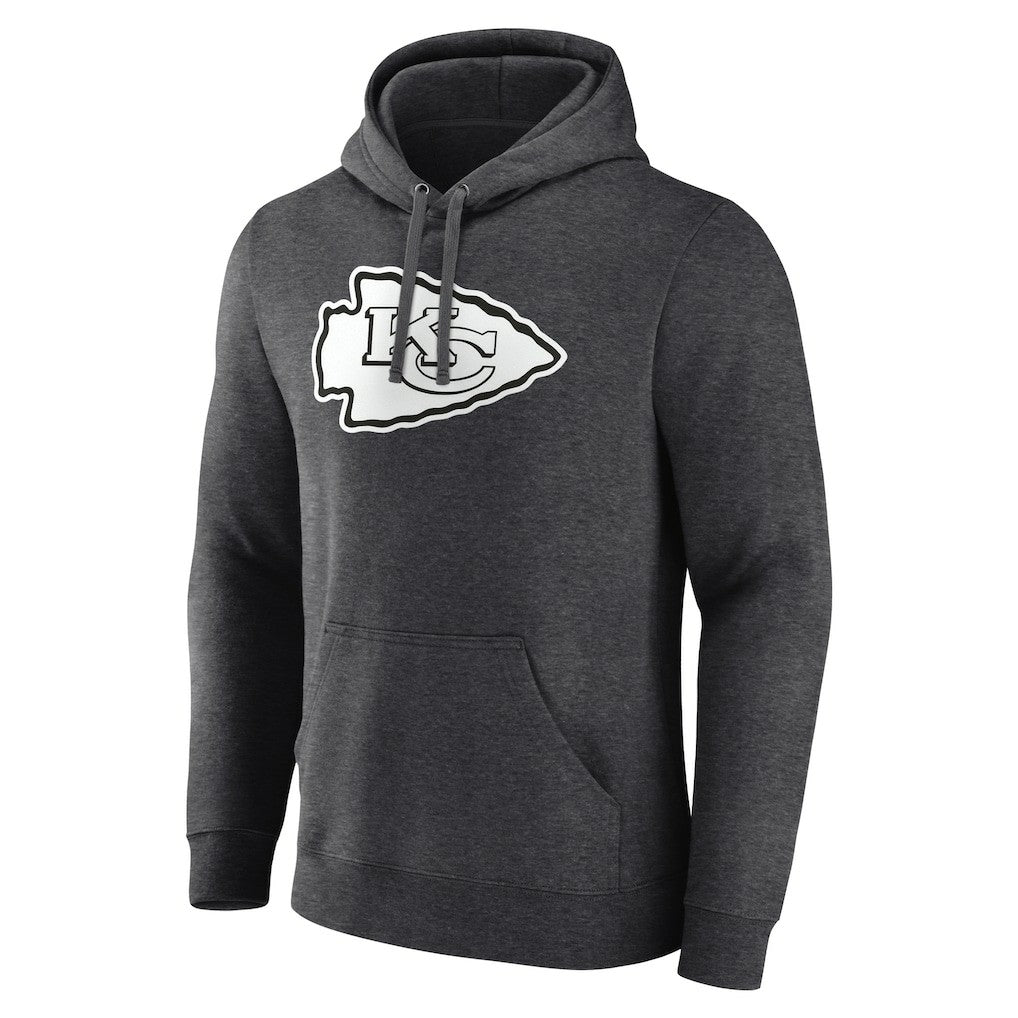 Kansas City Chiefs Personalized Name & Number Monochrome Pullover Hoodie - Charcoal on sale